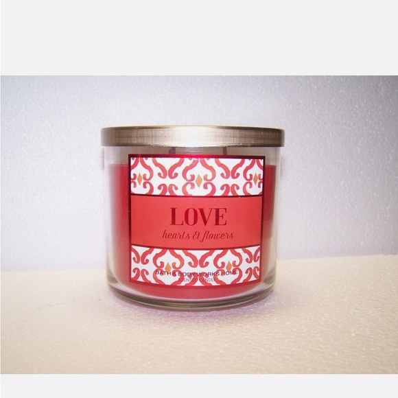 Bath & Body Works Other - Bath & Body Works 3 Wick Love Hearts & Flowers Scented Candle 14.5 oz
